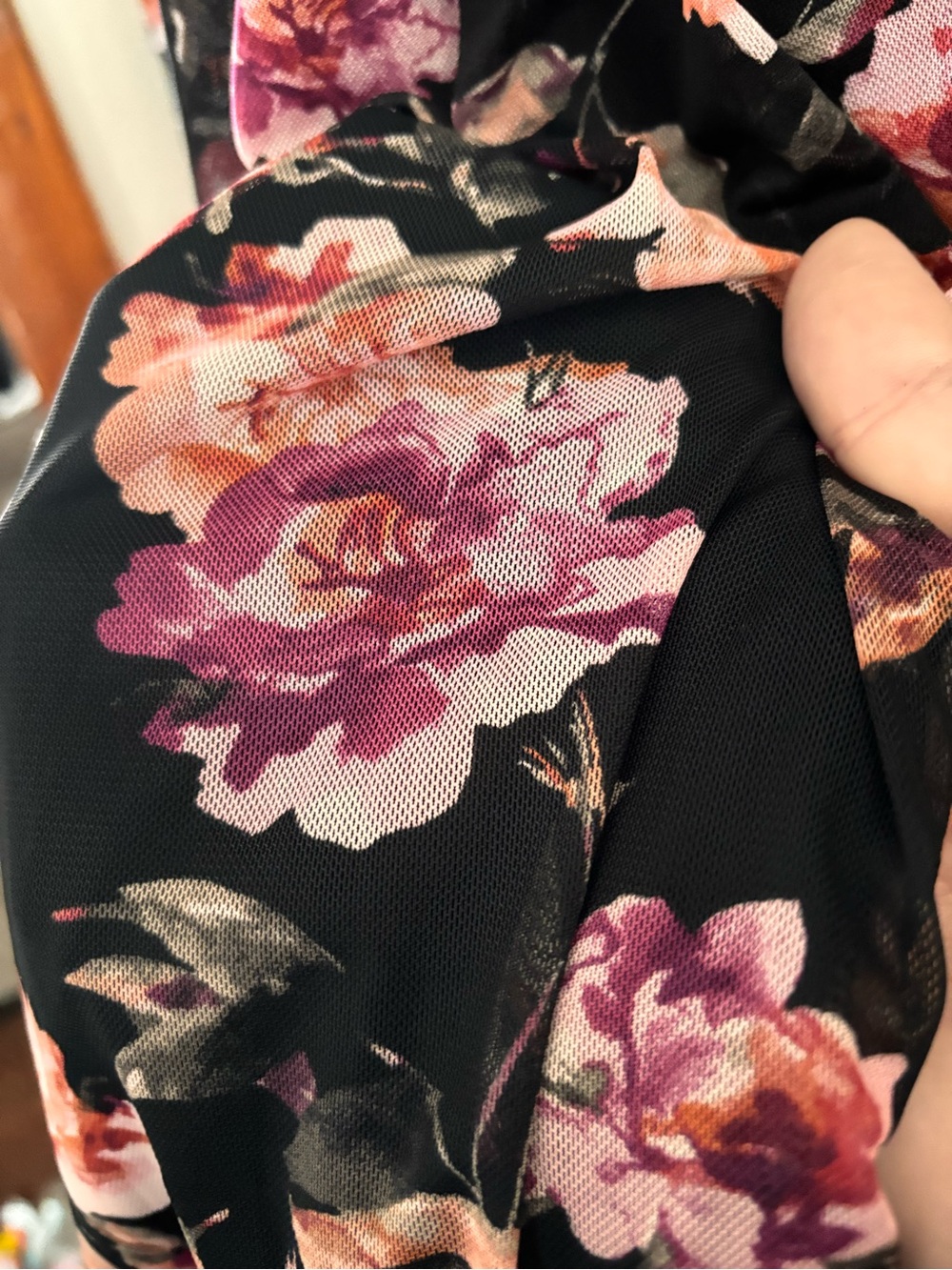 torrid Black Midi Dress with Pink Floral Print - Picture 5 of 13